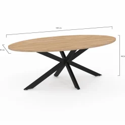 Table basse ovale bois et métal noir avec pied araignée*IDMarket Sale