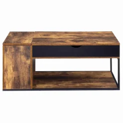Table basse plateau relevable style industriel effet bois vieilli*IDMarket Sale