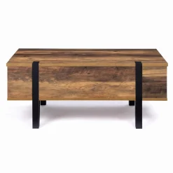 Table basse plateau relevable bois foncé pied épingle*IDMarket New