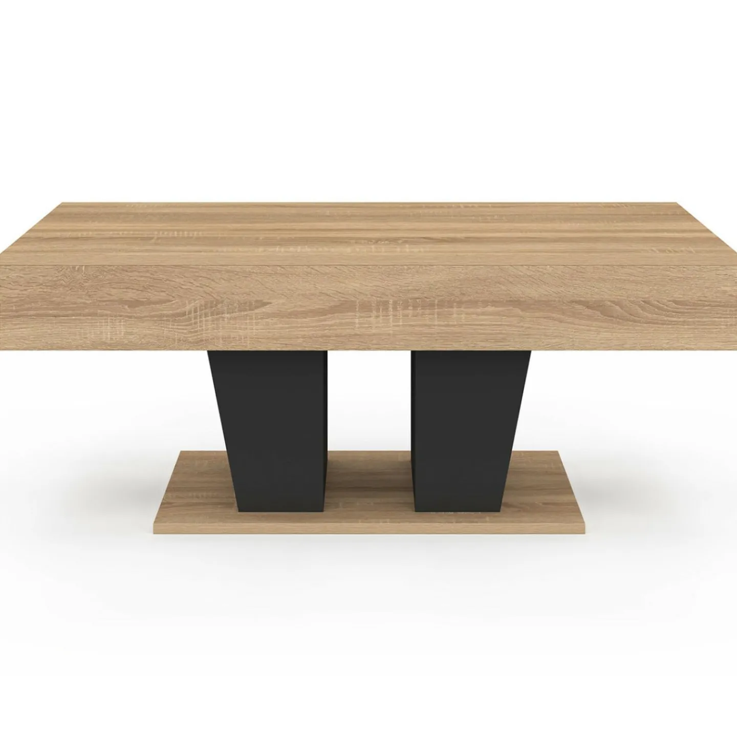 Table basse plateau relevable rectangulaire bois et noir*IDMarket Clearance