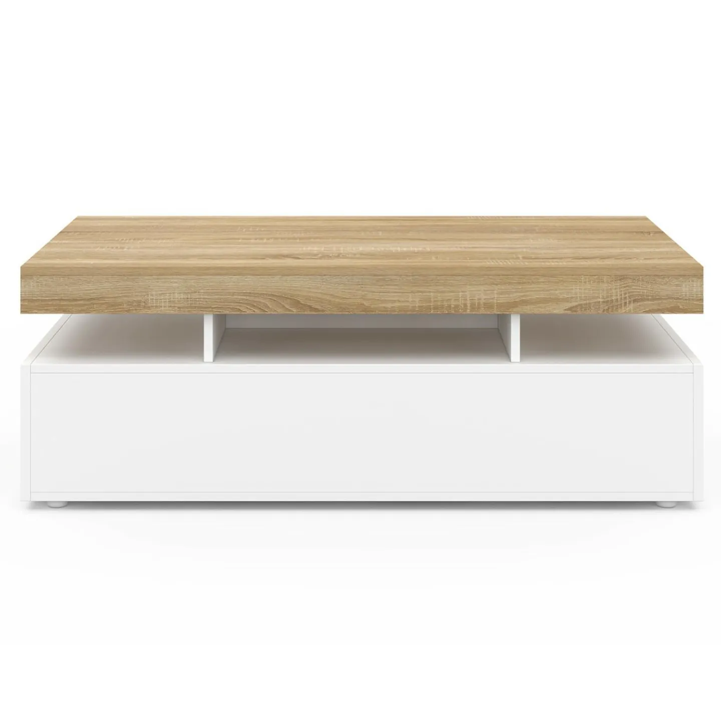 Table basse rectangulaire 2 tiroirs blanc*IDMarket Sale