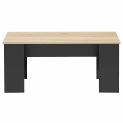 Table basse rectangulaire relevable bois noir et imitation hêtre*IDMarket Online