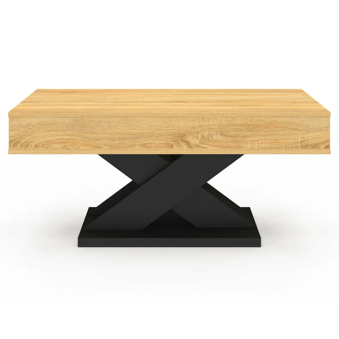 Table basse rectangulaire plateau relevable pied noir*IDMarket