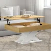 Table basse rectangulaire plateau relevable pied blanc*IDMarket Best