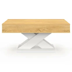 Table basse rectangulaire plateau relevable pied blanc*IDMarket Best