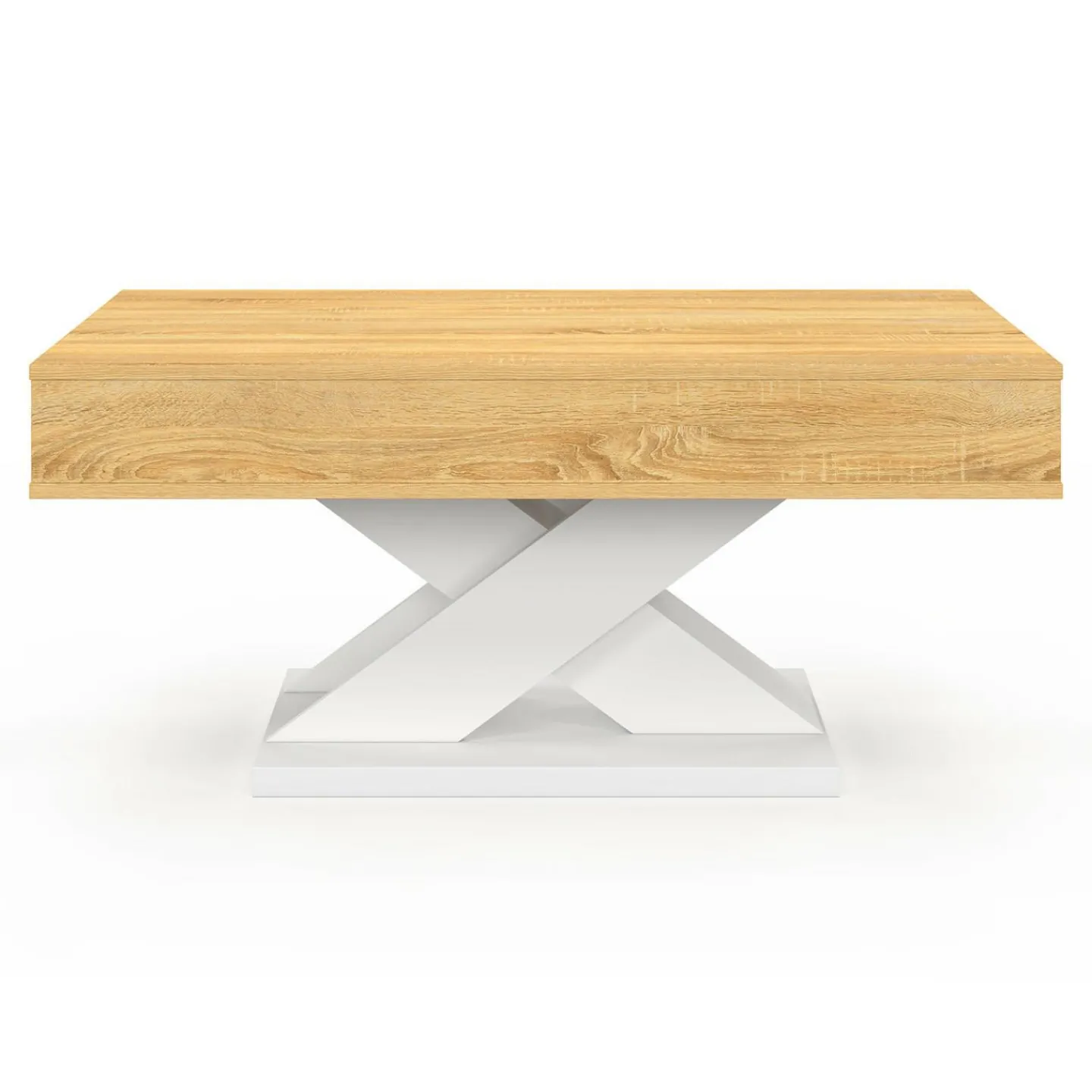 Table basse rectangulaire plateau relevable pied blanc*IDMarket Best