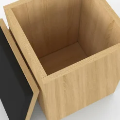 Table basse rectangulaire double plateau relevable avec poufs bois et noir convertible en table à manger*IDMarket Online