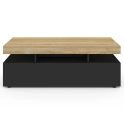 Table basse rectangulaire 2 tiroirs noir*IDMarket Discount