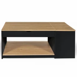 Table basse relevable bois noir et façon hêtre*IDMarket New