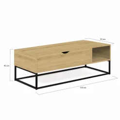 Table basse relevable bois et métal avec rangements*IDMarket Sale