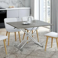 Table basse relevable en table à manger moderne avec plateau effet béton*IDMarket Hot