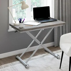 Table basse relevable en table à manger moderne avec plateau effet béton*IDMarket Hot