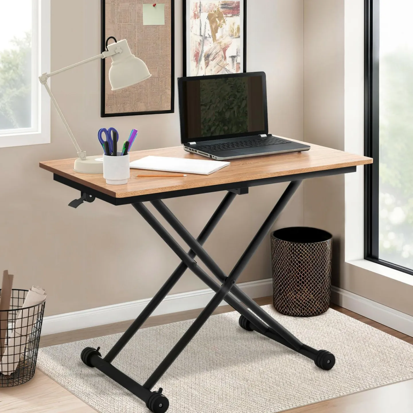 Table basse relevable en table à manger industrielle*IDMarket Clearance