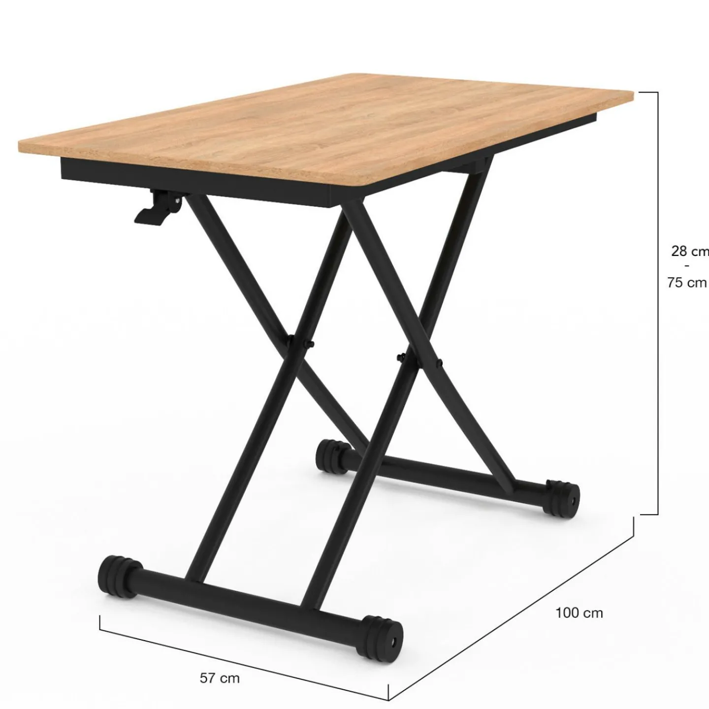 Table basse relevable en table à manger industrielle*IDMarket Clearance