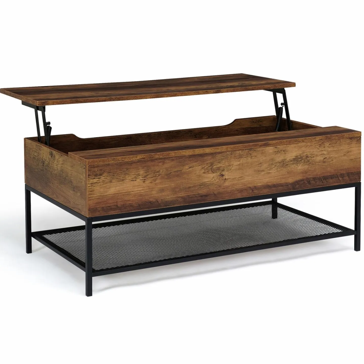 Table basse relevable style industriel effet bois vieilli*IDMarket Discount