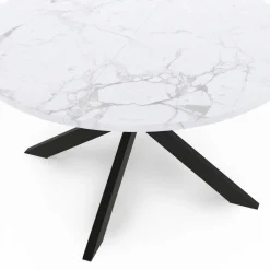 Table basse ronde avec plateau effet marbre blanc 70 cm*IDMarket Clearance