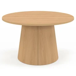 Table basse ronde bois effet hêtre 70 cm pied central*IDMarket Hot