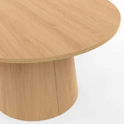 Table basse ronde bois effet hêtre 70 cm pied central*IDMarket Hot