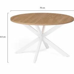 Table basse ronde bois et blanche industrielle*IDMarket Best