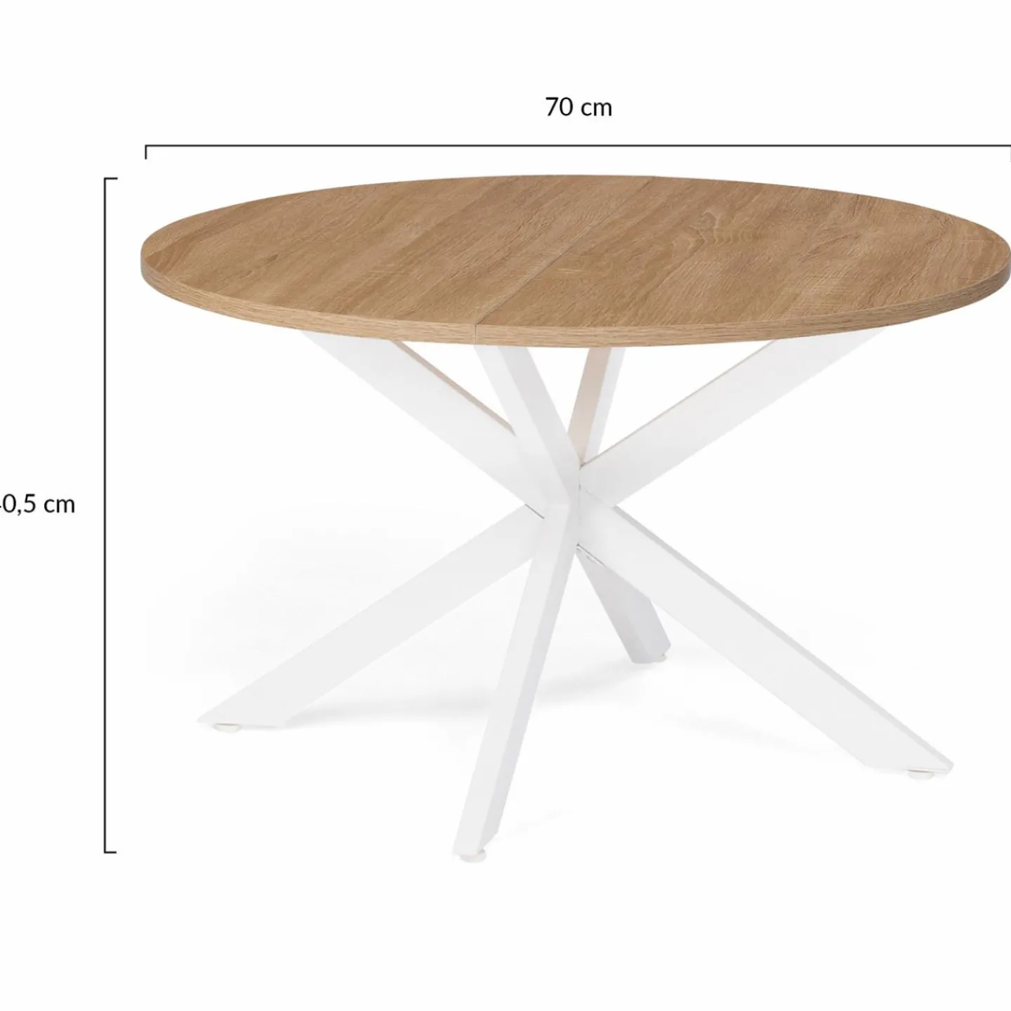 Table basse ronde bois et blanche industrielle*IDMarket Best