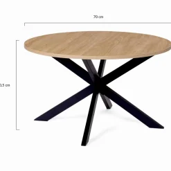 Table basse ronde bois et noir pied araignée*IDMarket