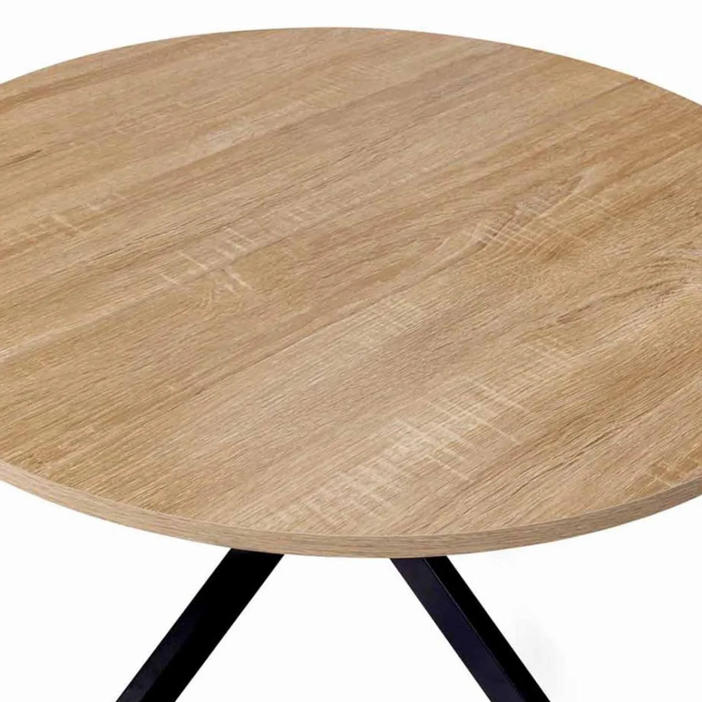 Table basse ronde bois et noir pied araignée*IDMarket