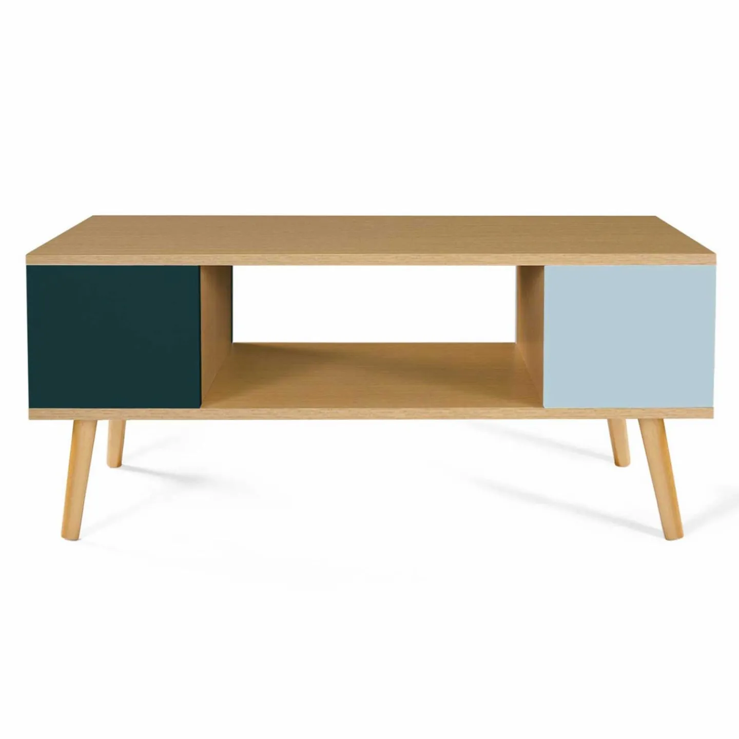 Table basse scandinave bois, vert clair et vert foncé*IDMarket New