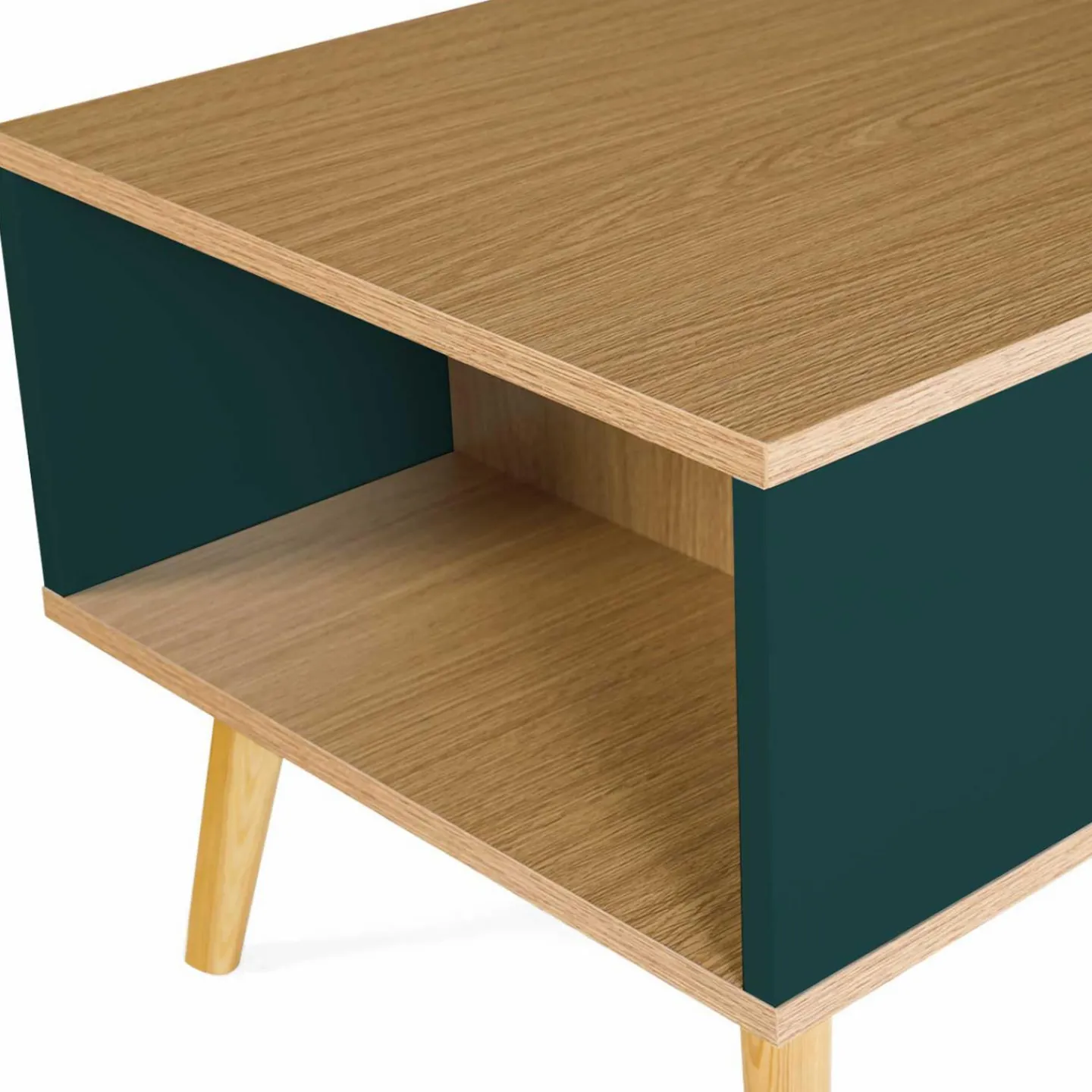 Table basse scandinave bois, vert clair et vert foncé*IDMarket New