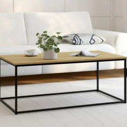 Table basse style industriel bois et métal noir*IDMarket
