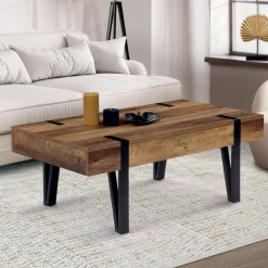 Table basse style industriel 1 tiroir pied épingle*IDMarket Clearance