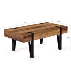 Table basse style industriel 1 tiroir pied épingle*IDMarket Clearance