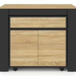 Table buffet extensible 10 personnes 235 cm bois et noir*IDMarket Discount