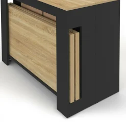 Table buffet extensible 10 personnes 235 cm bois et noir*IDMarket Discount