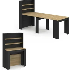 Table buffet haut extensible 8 personnes bois et noir 235 cm*IDMarket Outlet