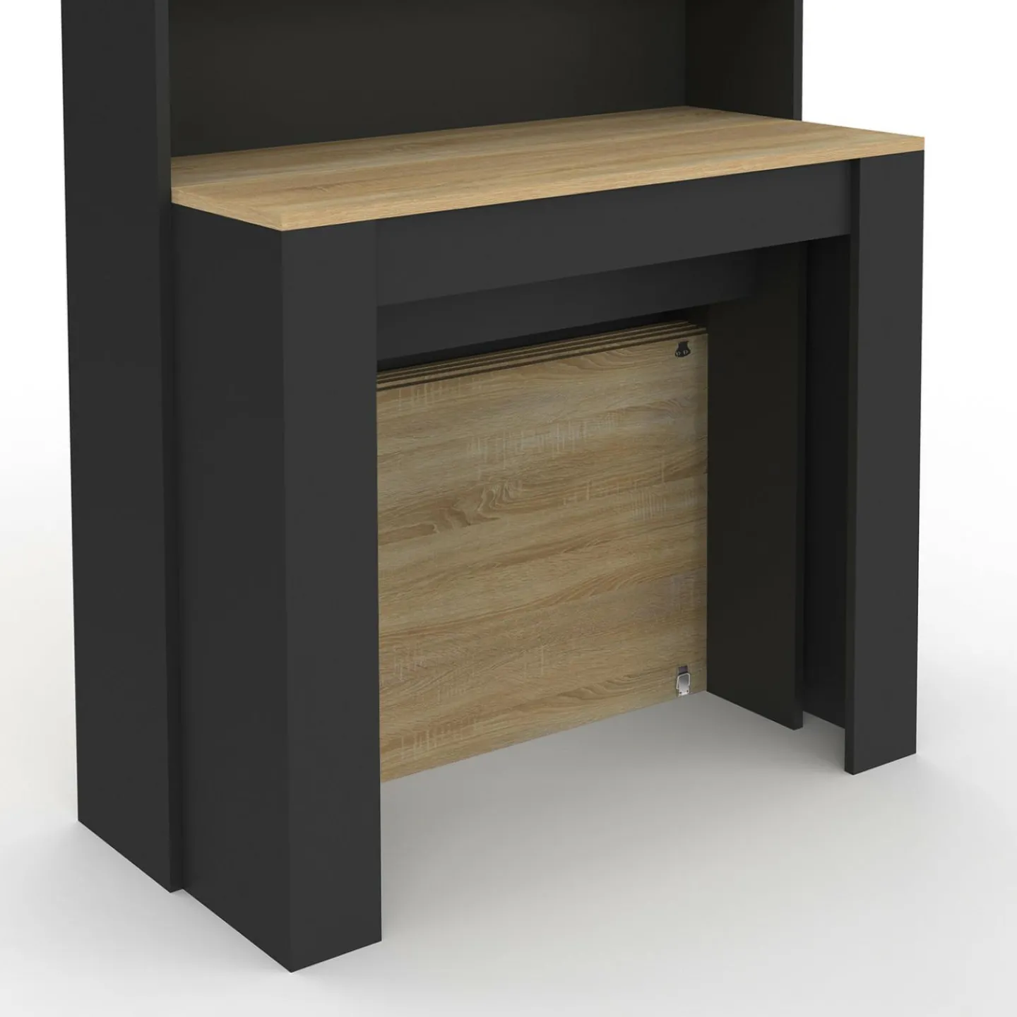 Table buffet haut extensible 8 personnes bois et noir 235 cm*IDMarket Outlet