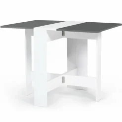 Table console blanche et grise en bois*IDMarket