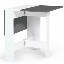 Table console blanche et grise en bois*IDMarket