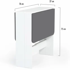 Table console blanche et grise en bois*IDMarket