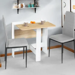 Table console bois blanc et imitation hêtre*IDMarket New