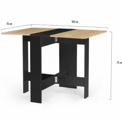 Table console bois noir et imitation hêtre*IDMarket Best