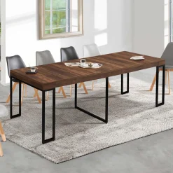 Table console extensible bois foncé 10 personnes*IDMarket Clearance