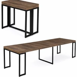 Table console extensible bois foncé 10 personnes*IDMarket Clearance