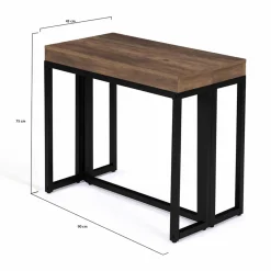 Table console extensible bois foncé 10 personnes*IDMarket Clearance