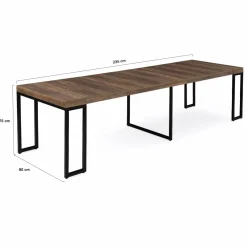 Table console extensible bois foncé 10 personnes*IDMarket Clearance