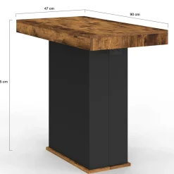 Table console extensible 10 personnes 235 cm bois effet vieilli et noir*IDMarket Online
