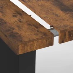 Table console extensible 10 personnes 235 cm bois effet vieilli et noir*IDMarket Online
