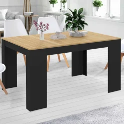 Table console extensible noir et bois*IDMarket Outlet