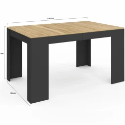 Table console extensible noir et bois*IDMarket Outlet