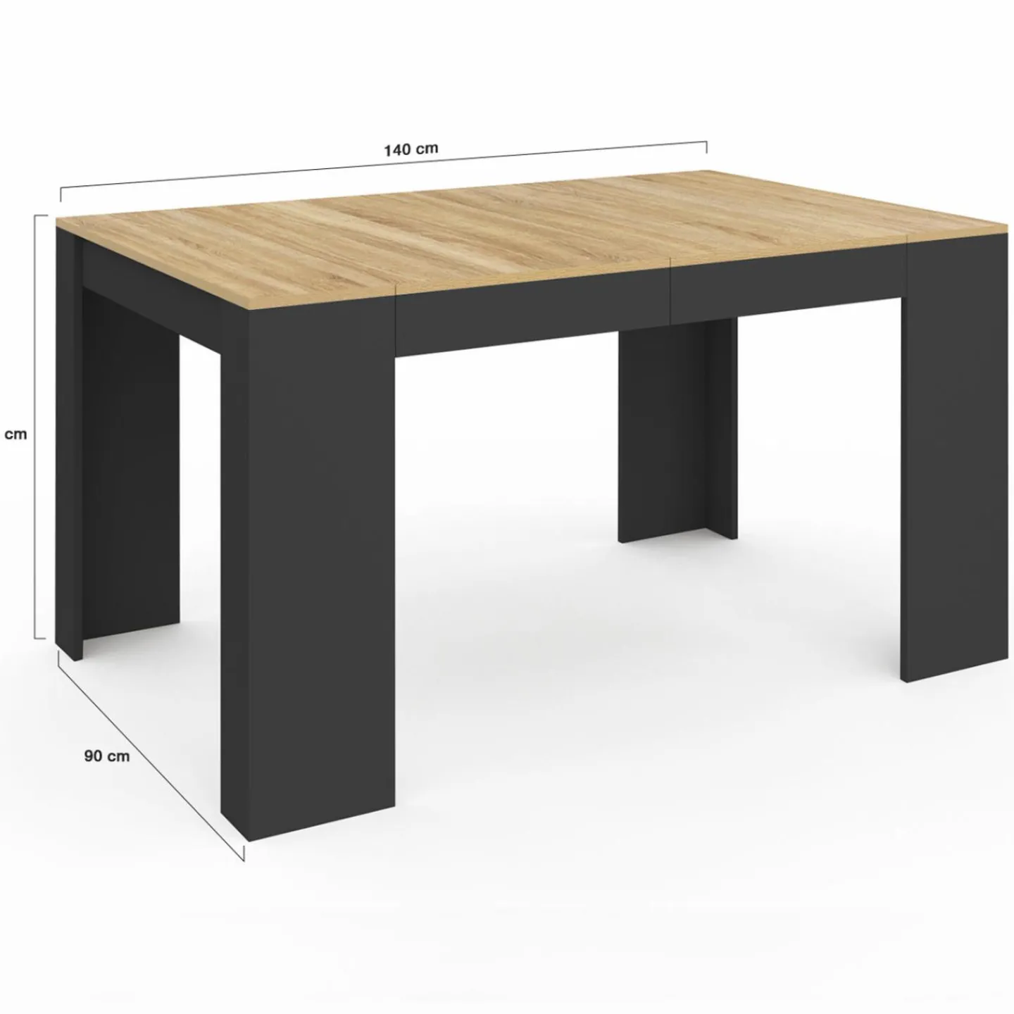 Table console extensible noir et bois*IDMarket Outlet