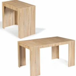 Table console extensible imitation hêtre 6 personnes 140 cm*IDMarket Outlet